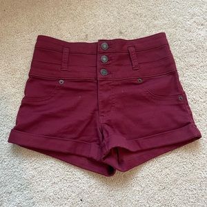 Mossimo Maroon High Rise Jean Shorts